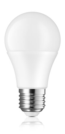 LED Light bulb on white background